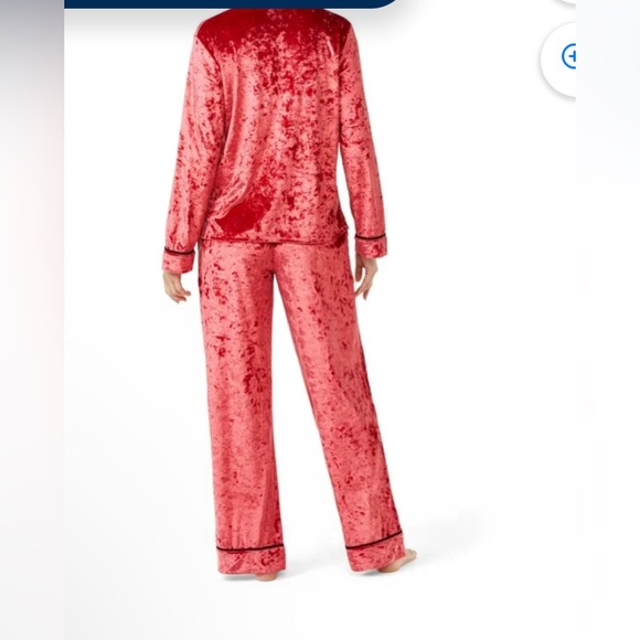 Sofia Intimates Women's Crushed red Velvet Pajama 2pc Set.SIZE L 12-14. - Picture 2 of 11